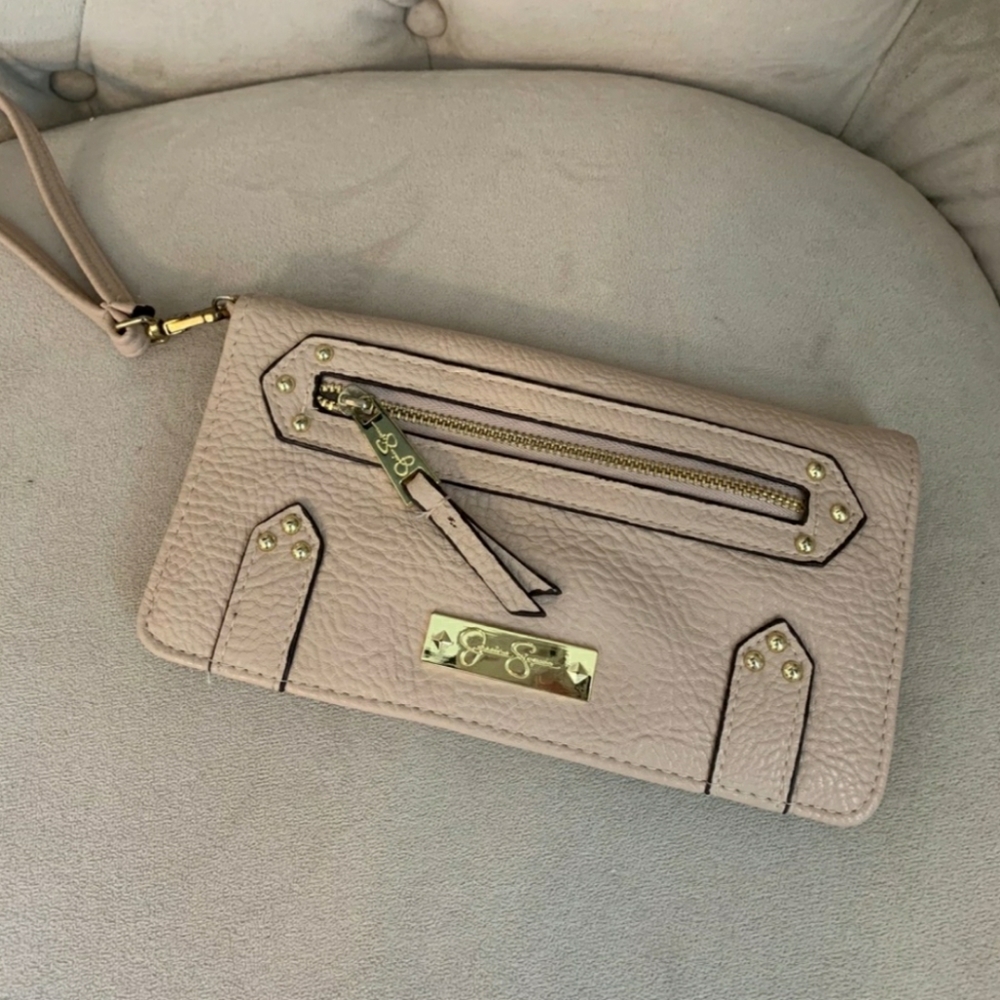 Jessica Simpson blush wristlet wallet